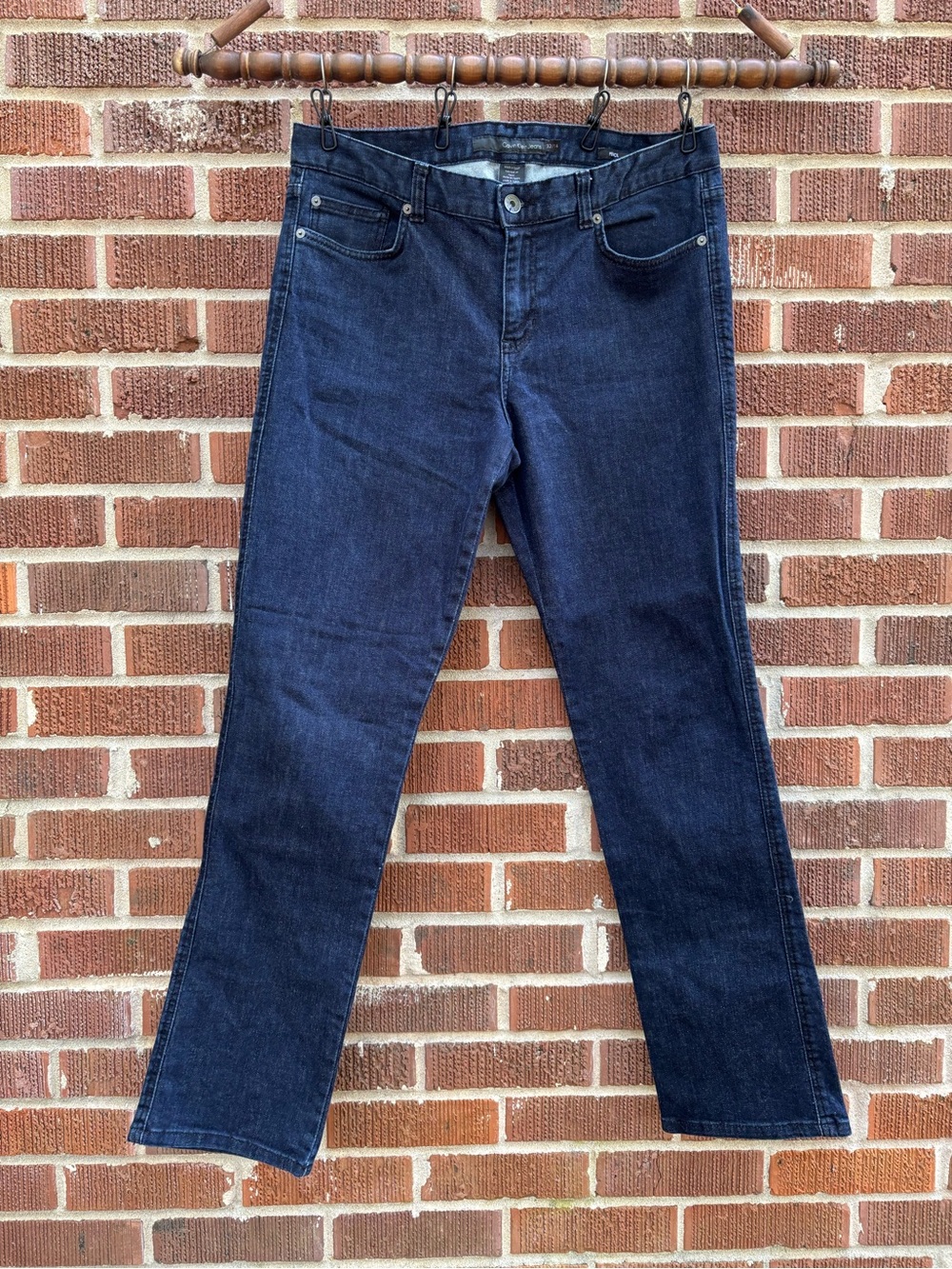 Calvin Klein Jeans Pencil Jeans Womens 32/14 Dark Blue Straight Stretch Designer